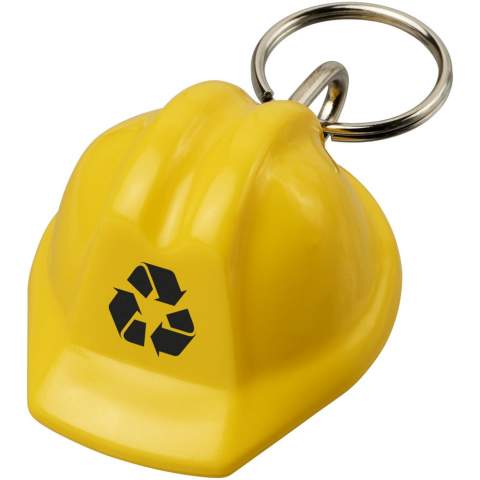 Porte-clés en forme de casque de sécurité fabriqué à partir de plastique recyclé et doté d'un porte-clés en métal. Idéal pour les entreprises de construction ou de sécurité. En raison de la nature du plastique recyclé, les nuances de couleur peuvent varier légèrement et il peut y avoir des taches de couleur. Fabriqué au Royaume-Uni.