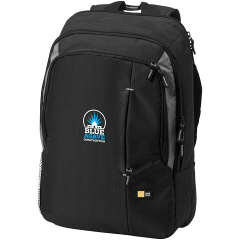 Exclusief ontworpen rugzak met speciaal vak voor 17" breedbeeld laptop. Veel ruimte in het uitvouwbare binnenvak, voor boeken, papieren en mappen. Organizerpaneel voor mobiele apparatuur, pennen etc. Speed ​​Pocket ™ voor horloge, sleutels, mobiele telefoon en andere belangrijke spullen - veilig opgeborgen en toch goed bereikbaar, bijvoorbeeld bij controles op de luchthaven. Gaasvak aan de buitenkant.