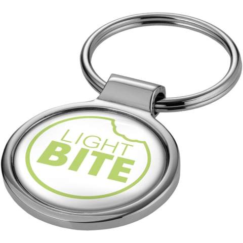 Hand polished round key chain with high gloss finish.