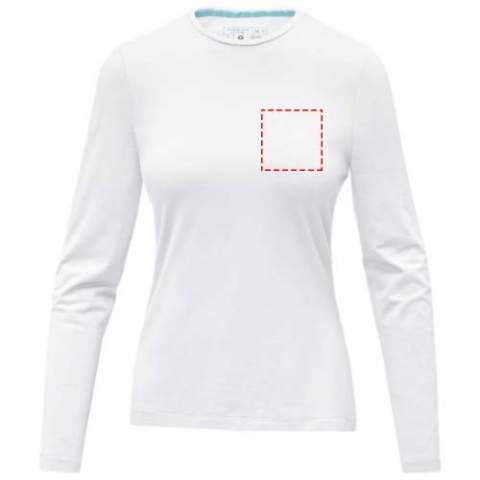 The Ponoka long sleeve women's GOTS organic t-shirt is a modern and sustainable choice. Made from 95% GOTS certified organic cotton, this t-shirt is not only good for the environment but also soft and comfortable to wear. The 5% elastane ensures a soft and stretchy fit, and the long sleeves provide added coverage for cooler weather, making it suitable for year-round wear. With a fabric weight of 200 g/m² this t-shirt has a sturdy and substantial feel, while remaining breathable and comfortable. GOTS certification ensures a 100% certified supply chain from raw material to our printing techniques, making this garment an eco-friendly choice.