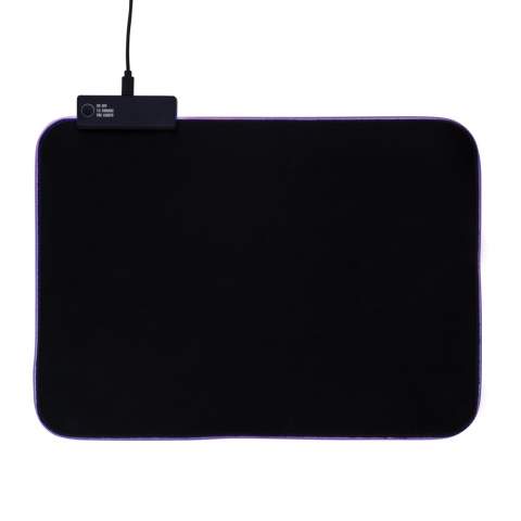 Become a gaming hero with this RGB gaming mousepad. Low friction surface ensures fast and precise tracking for both optical and laser sensor. The nylon mousepad is extra thick to ensure complete control and comfort during your gaming sessions. With anti-slip base to stay in place even in heated gaming moments. With integrated RGB lights that can be set in 15 different modes.  Durable 180 cm wear proof woven cable for extra-long lasting usage. The RGB light can be operated by touch control. Operating voltage: 5V. Item and cable are PVC free.<br /><br />PVC free: true