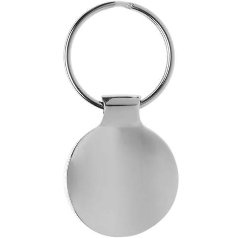 Hand polished round key chain with high gloss finish.