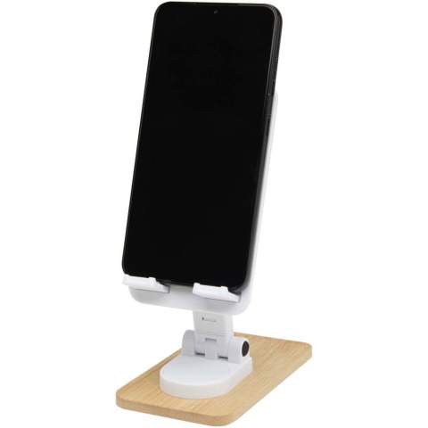Der Alfirk Telefonhalter/-ständer für den Schreibtisch besteht aus recyceltem Kunststoff und Bambus und bietet eine stabile und stilvolle Halterung für das Telefon. Die verstellbaren Winkel und die einstellbare Höhe sorgen für einen hohen Sehkomfort und machen ihn perfekt für den Einsatz am Schreibtisch oder Arbeitsplatz.