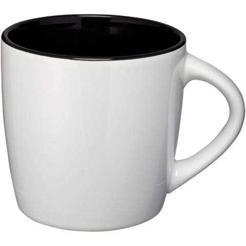 Drinking coffee from a beautifully designed mug always tastes better. So why not choose the Aztec ceramic mug? The glossy exterior provides enough space for adding a logo or message, and the colour accent on the interior makes the 340 ml mug stand out even more. The Aztec mug (including print) is dishwasher safe according to EN12875-1 for at least 125 washes. 