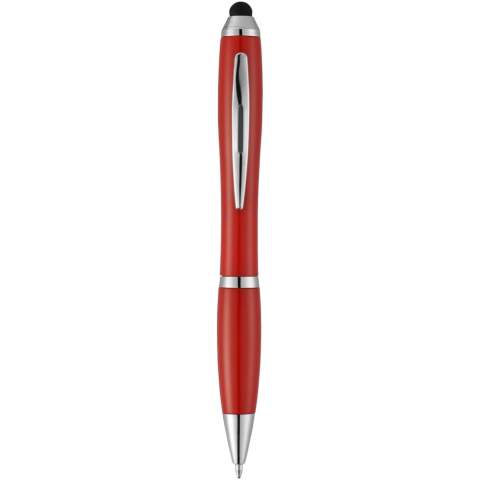 Nash stylus ballpoint pen with coloured grip. Stylus ballpoint pen with twist action mechanism. ABS Plastic. 