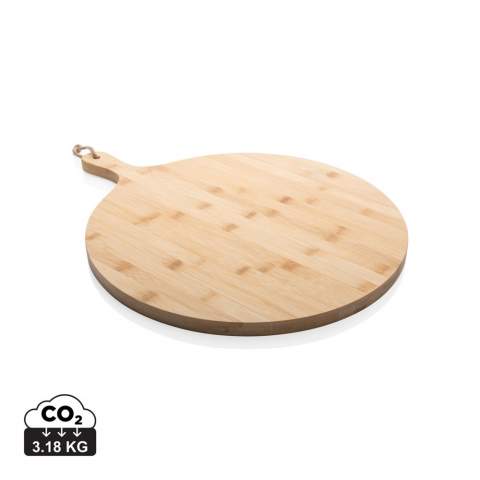 No matter what meal you're preparing, all your food will look great on this Ukiyo bamboo round serving board (dia 40cm). Enjoy your freshly prepared food and serve it in style to your friends and family. Packed in luxury kraft box. The board is untreated and can be treated with oil if desired. Never put it into the dishwasher, handwash only.