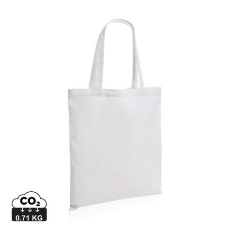 Tell a true story about sustainability and wear it with pride! This versatile 145g cotton totebag is embedded with AWARE™ tracer technology. With AWARE™, the use of genuine recycled fabric materials (70% rcotton and 30% rpet) and water reduction impact claims are guaranteed. Save water and use genuine recycled fabrics. If you choose this item you save between 465 and 531 litres of water, depending on the colour version. With the focus on water, 2% of proceeds of each Impact product sold will be donated to Water.org. Water savings are based on figures when compared to conventional fibre. This calculated indication is based on reliable LCA data as published by Textile Exchange in their Material Snapshots 2016.<br /><br />PVC free: true