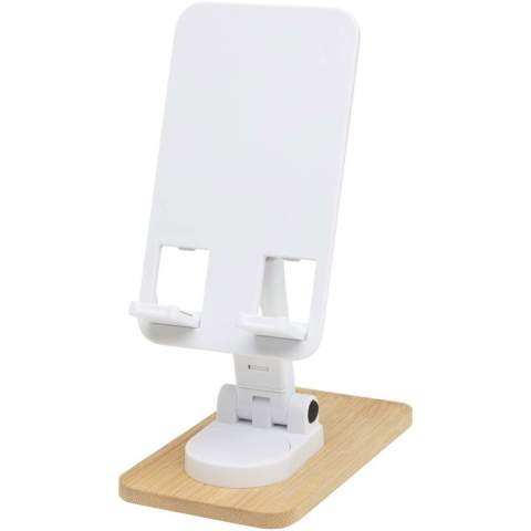 Der Alfirk Telefonhalter/-ständer für den Schreibtisch besteht aus recyceltem Kunststoff und Bambus und bietet eine stabile und stilvolle Halterung für das Telefon. Die verstellbaren Winkel und die einstellbare Höhe sorgen für einen hohen Sehkomfort und machen ihn perfekt für den Einsatz am Schreibtisch oder Arbeitsplatz.