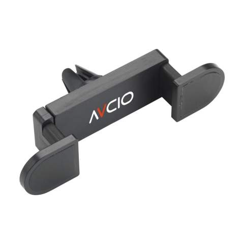 Universal, adjustable phone holder made from recycled ABS. 360 degrees rotation. Easy to attach to the air vent of your car. Place your mobile phone (up to 6 inches) into the holder for hands-free use. GRS-certified. Total recycled material: 79%. Packed individually.