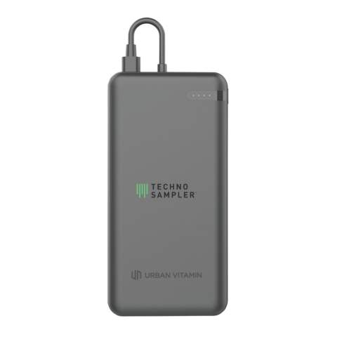 Lernen Sie den neuen Standard für tragbare Ladegeräte kennen. Menlo Park ist eine 20.000mAh-Powerbank, mit der Sie alle Ihre mobilen Geräte mit Höchstgeschwindigkeit aufladen können. Menlo Park lädt nicht nur mit Höchstgeschwindigkeit auf, sondern bietet auch die schnellstmögliche Möglichkeit, die Powerbank selbst wieder aufzuladen. Menlo Park verfügt über einen doppelten USB-Ausgang, sodass Sie zwei Geräte gleichzeitig aufladen können. Eines über einen Type-C-Port und eines über ein Type-C-Kabel. Beide bieten superschnelles PD-Laden mit bis zu 20W. Menlo Park wird aus RCS (Recycled Claim Standard)-zertifiziert recyceltem ABS und PC hergestellt. Gesamter recycelter Inhalt: 20% basierend auf dem Gesamtgewicht des Artikels. Urban Vitamin-Artikel werden ohne PVC hergestellt und in kunststoffreduzierten Verpackungen verpackt.<br /><br />PowerbankCapacity: 20000<br />PVC free: true