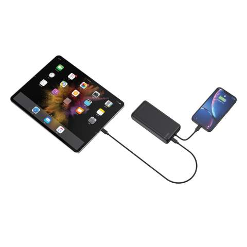 Lernen Sie den neuen Standard für tragbare Ladegeräte kennen. Menlo Park ist eine 20.000mAh-Powerbank, mit der Sie alle Ihre mobilen Geräte mit Höchstgeschwindigkeit aufladen können. Menlo Park lädt nicht nur mit Höchstgeschwindigkeit auf, sondern bietet auch die schnellstmögliche Möglichkeit, die Powerbank selbst wieder aufzuladen. Menlo Park verfügt über einen doppelten USB-Ausgang, sodass Sie zwei Geräte gleichzeitig aufladen können. Eines über einen Type-C-Port und eines über ein Type-C-Kabel. Beide bieten superschnelles PD-Laden mit bis zu 20W. Menlo Park wird aus RCS (Recycled Claim Standard)-zertifiziert recyceltem ABS und PC hergestellt. Gesamter recycelter Inhalt: 20% basierend auf dem Gesamtgewicht des Artikels. Urban Vitamin-Artikel werden ohne PVC hergestellt und in kunststoffreduzierten Verpackungen verpackt.<br /><br />PowerbankCapacity: 20000<br />PVC free: true