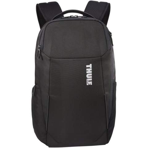A professional eco-friendly travel backpack that can hold a 15" MacBook® or 15.6" PC, and a 10" tablet in separate compartments. Includes a hidden SafeZone compartment to protect a phone, sunglasses or other smaller items. Multiple pockets for storage of accessories, mesh-wrapped EVA shoulder straps and adjustable sternum strap, making it more comfortable to carry.