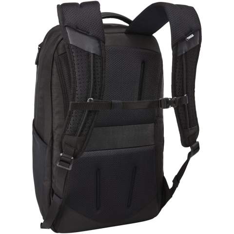 A professional eco-friendly travel backpack that can hold a 15" MacBook® or 15.6" PC, and a 10" tablet in separate compartments. Includes a hidden SafeZone compartment to protect a phone, sunglasses or other smaller items. Multiple pockets for storage of accessories, mesh-wrapped EVA shoulder straps and adjustable sternum strap, making it more comfortable to carry.