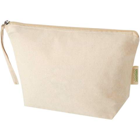 La grande pochette à accessoires Orissa de 180 g/m² dispose d'un grand compartiment zippé et d'une dragonne pour la transporter facilement. La pochette est fabriquée en coton d'Inde certifié Oeko-Tex. Capacité : 3 litres.