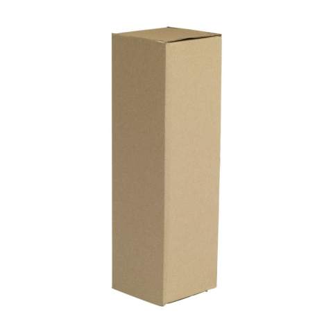Stabile Geschenkbox aus Kraftkarton. Eine zeitgemäße Geschenkverpackung für Trinkflaschen.