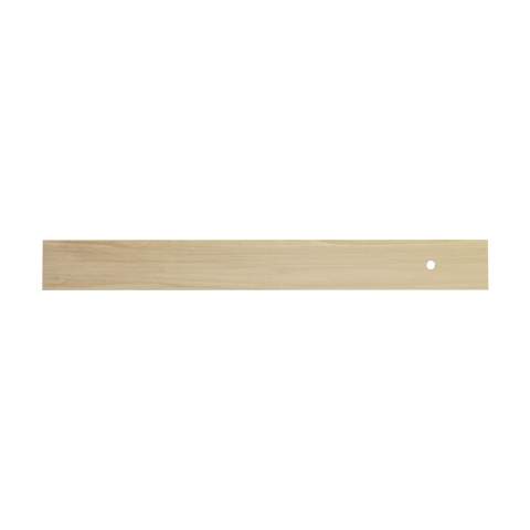 Lineal (30 cm) aus Lindenholz, mit eingelegtem Metallstreifen.