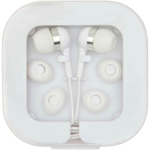 Casque filaire Type-C avec son de haute qualité, doté d’un microphone intégré pour les appels mains libres. Livré dans une boîte de rangement élégante en plastique recyclé.
