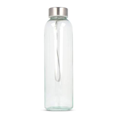 The glass water bottle has a strap attached to the cap making it easy to carry around. Suitable for cold, carbonated and non-carbonated drinks. Comes packaged in a gift box.