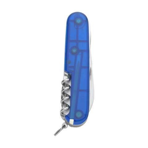 Origineel Zwitsers zakmes uit de Officiersserie van Victorinox met ABS heft, tussenplaten van hard-geadoniseerd aluminium en tools van 100% gerecycled staal. 11-delig met 15 functies: groot mes, klein mes, kurkentrekker, blikopener met kleine schroevendraaier 3 mm, flesopener met grote schroevendraaier 6 mm, draadstripper, priem met pons en draadoog, houtzaag, schaar, multifunctionele haak, sleutelring, pincet en tandenstoker. Inclusief gebruiksaanwijzing en met levenslange garantie op materiaal- en fabricagefouten. Victorinox staat wereldwijd symbool voor hoogwaardige kwaliteit, betrouwbaarheid, functionaliteit en perfectie. Op het bezit en/of dragen van messen of multitools in het openbaar kunnen lokale regels van toepassing zijn. Per stuk in doosje.