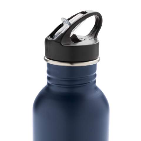 Deze fles heeft een sportdop voor snelle slokjes tijdens het sporten of de spits! Perfecte maat en lichtgewicht herbruikbare fles is gemaakt van 18/8 duurzaam roestvrij staal. Alleen aanbevolen voor koud water. Inhoud: 710 ml.