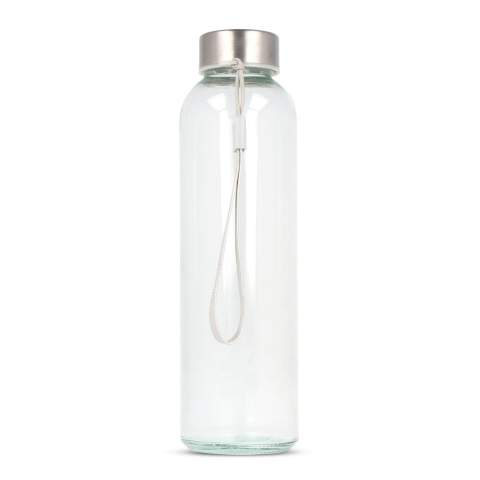 The glass water bottle has a strap attached to the cap making it easy to carry around. Suitable for cold, carbonated and non-carbonated drinks. Comes packaged in a gift box.
