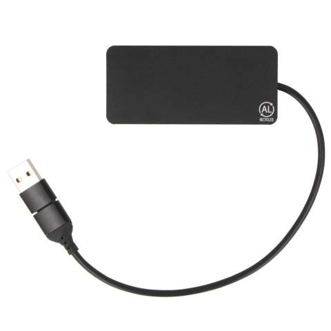 Expand connectivity, reduce waste. The eco-friendly choice for a responsible workspace is our Type-C Hub crafted with recycled aluminum &amp; R-ABS. Input : USB + Type -C, 5V /1A. Output: 2*USB + 1* Type-C, 5V/500mA.
