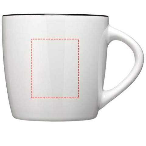 Drinking coffee from a beautifully designed mug always tastes better. So why not choose the Aztec ceramic mug? The glossy exterior provides enough space for adding a logo or message, and the colour accent on the interior makes the 340 ml mug stand out even more. The Aztec mug (including print) is dishwasher safe according to EN12875-1 for at least 125 washes. 