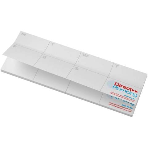 Notes autocollantes Sticky-Mate® avec papier recyclé autocollant 80 g/m2. Ces notes autocollantes comportent un agenda imprimé sur chaque page, parfait pour la maison, le bureau ou la planification en déplacement. Disponible en deux formats (25 et 50 feuilles).