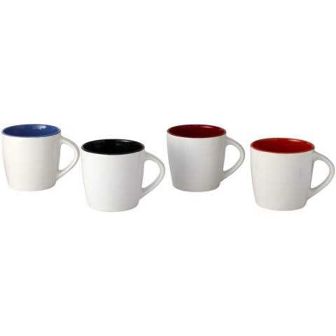 Drinking coffee from a beautifully designed mug always tastes better. So why not choose the Aztec ceramic mug? The glossy exterior provides enough space for adding a logo or message, and the colour accent on the interior makes the 340 ml mug stand out even more. The Aztec mug (including print) is dishwasher safe according to EN12875-1 for at least 125 washes. 