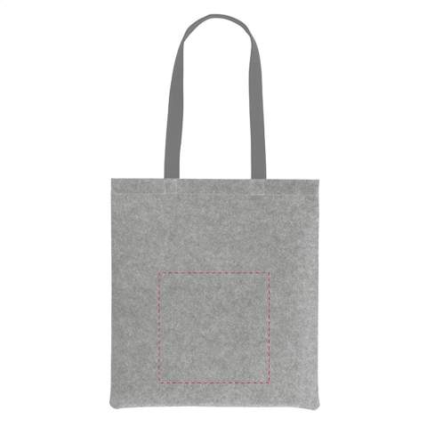 WoW! Robuster Shopper aus dickem RPET Qualitätsfilz mit langen, gewebten Baumwollgriffen. GRS-zertifiziert. Gesamtes recyceltes Material: 75%.