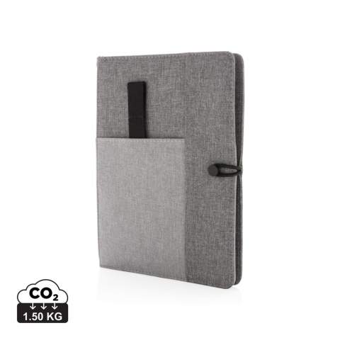 Kyoto holds your A5 notebook in style. It also has place to store your phone, pen, small notes and other accessories outside and inside. To make it complete the notebook has 128 pages of cream coloured 70 gsm paper which can easily be replaced once full. Registered design®<br /><br />NotebookFormat: A5<br />NumberOfPages: 128<br />PaperRulingLayout: Lined pages