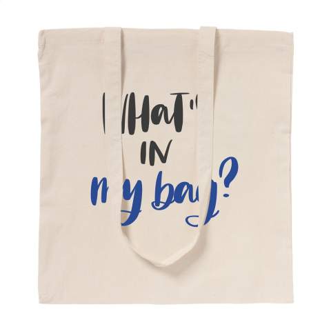 Popular shopping bag made of 100% woven cotton (100 g/m²). Capacity approx. 7 liters.