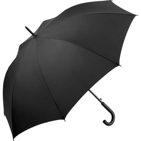 Attractively priced automatic golf umbrella for two people with windproof-features Convenient automatic function for quick opening, windproof features for higher flexibility and stability in windy conditions, flexible fibreglass ribs, dull black plastic crook handle, higher corrosion protection due to galvanized steel shaft. Also available as regular umbrella (art. 1104).