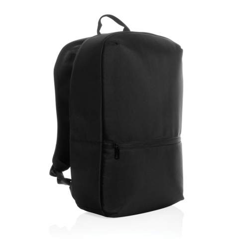 This Impact AWARE™ 1200D 15.6" laptop backpack is the ideal backpack for students and commuters alike. Clean lines but yet a super practical daypack. An inner pocket with a laptop compartment stows laptops securely and safely. The bag has a padded back for extra comfort during your commute. Two RFID pockets. The exterior and interior is made with 100% recycled polyester. With AWARE™ tracer that validates the genuine use of recycled materials. Each bag has reused 32.9 0.5L PET bottles. 2% of proceeds of each Impact product sold will be donated to Water.org. PVC free.<br /><br />FitsLaptopTabletSizeInches: 15.6<br />PVC free: true