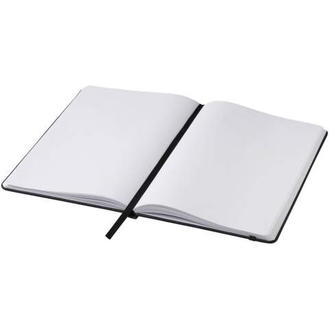 A5 notebook with matching colour elastic closure and ribbon. Includes 96 sheets (60g/m2) blank paper.