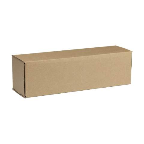 Stabile Geschenkbox aus Kraftkarton. Eine zeitgemäße Geschenkverpackung für Trinkflaschen.