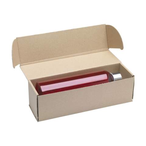 Stabile Geschenkbox aus Kraftkarton. Eine zeitgemäße Geschenkverpackung für Trinkflaschen.