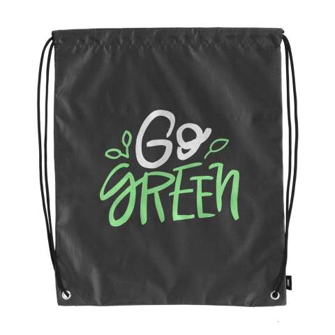 WoW! Rucksack aus 210D-RPET-Polyester. Mit Zugkordel. GRS-zertifiziert. Gesamtes recyceltes Material: 80%. Fassungsvermögen ca. 8 Liter.