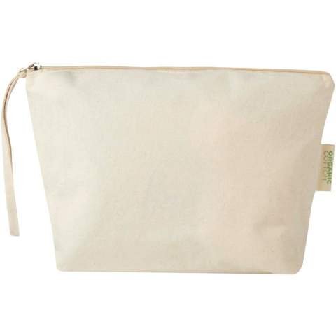 La grande pochette à accessoires Orissa de 180 g/m² dispose d'un grand compartiment zippé et d'une dragonne pour la transporter facilement. La pochette est fabriquée en coton d'Inde certifié Oeko-Tex. Capacité : 3 litres.