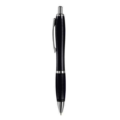 Stylo élégant transparent avec clip métal. Cartouche d' encre bleue mais à partir de 10.000 pces une autre couleur d'encre est possible. Grande capacité d'écriture. Produit en plusieurs coloris. Marquage en tampographie et en sérigraphie. Audit BSCI. Tous nos produits sont testés et certifiés, et répondent  aux normes sociales. 