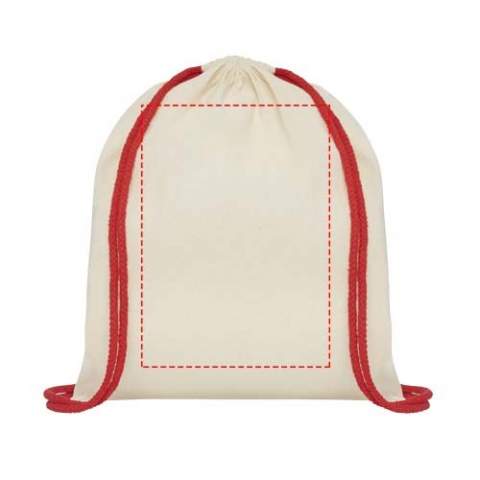 Drawstring backpack with main compartment with coloured drawstring closure. Resistance up to 5 kg weight. 