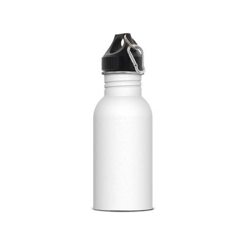 Roestvrijstalen enkelwandige waterfles. De 100% lekvrije fles wordt geleverd in mooie geschenkverpakking. De fles bevat een poedercoating aan de buitenkant voor een hoogwaardiger oppervlak. Geschikt voor koude niet-koolzuurhoudende dranken.