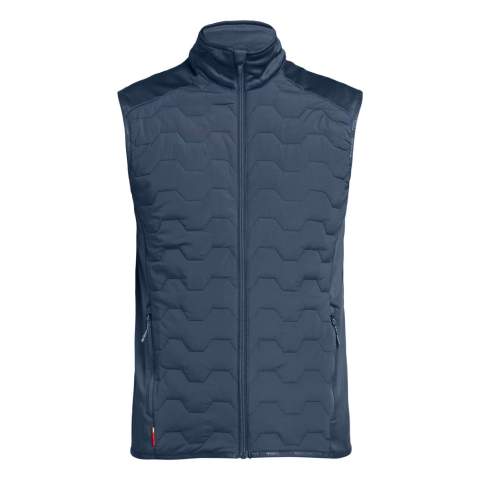 Lichtgewicht, winddichte en opvouwbare bodywarmer gemaakt voor avontuurlijke reizen. Draag hem als zelfstandige bodywarmer of als tussenlaag onder een shelljack als de temperatuur daalt. De voor- en achterkant zijn gemaakt van een rekbare, gewatteerde stof met een lichte vulling van 100% polyester. <br /><br />De zijkanten zijn gemaakt van 90% polyester en 10% elastaan. Zowel de taille als de armsgaten zijn elastisch en de jas heeft twee voorzakken met ritssluiting. De bodywarmer is winddicht en heeft een opstaande kraag die de nek beschermt.