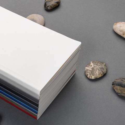 This Impact collection stone paper notebook is made of tree-free paper! Stone paper consists mainly of mineral powder (80%) bound with (20%) of non-toxic HDPE (a clean plastic). Zero water or bleach is used during production, which is the case during the production of traditional wood pulp paper. Traditional wood pulp paper uses around 2770 litres of water and around 18 trees. This beautiful A5 stone paper notebook uses zero! Soft to the touch and velvety paper for ultra-smooth writing. 60 sheets/120 pages of 58 gm/m2 white coloured lined stone paper. The cover is also made entirely of stone paper to save water. With the focus on water, 2% of proceeds of each sold Impact product will be donated to Water.org. This stonepaper notebook has saved 1 litre of water.<br /><br />NotebookFormat: A5<br />NumberOfPages: 128<br />PaperRulingLayout: Lined pages