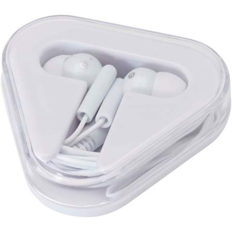 The Rebel earbuds are straightforward earbuds that can be used with any standard audio device with a 3.5 mm audio jack. The earbuds come in a triangular case with cable storage made from recycled plastic, which protects it well from any external damage.
