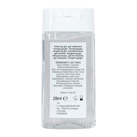 Flacon compact avec gel nettoyant de fabrication européenne. Cette formule certifiée contient 70% d'alcool. Avec sa taille compacte, il se glisse facilement dans votre poche, vous pouvez ainsi avoir votre désinfectant à portée de main. 