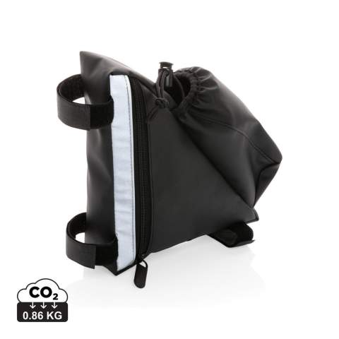 Deze PU high visibility fietstas met fleshouder is de ideale accessoire om mee te nemen op een ontspannen fietstocht. U hoeft geen tas mee te nemen, stop gewoon uw benodigdheden in de fietstas aan frmae, uw fles water en klaar bent u! Makkelijk te bevestigen dankzij de klittenbandstrips. Waterafstotend. Het reflectievermogen is getest in overeenstemming met EN 13356: 2001.<br /><br />PVC free: true