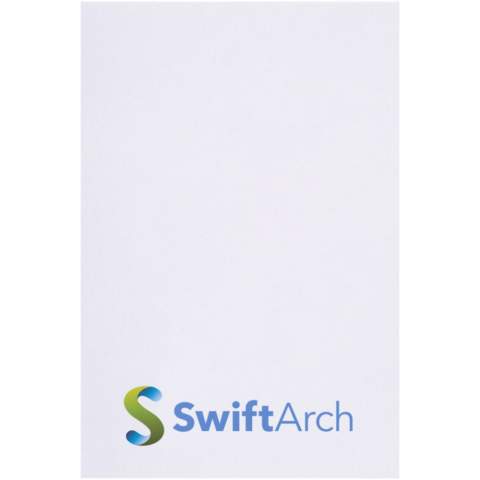Sticky-Mate® Haftnotizen mit selbstklebendem 80 g/m2 Papier in einer Auswahl von Farben. Ein vollfarbiger Druck ist auf jedem Blatt möglich. Erhältlich in 3 Größen: 25, 50, 100 Blatt.