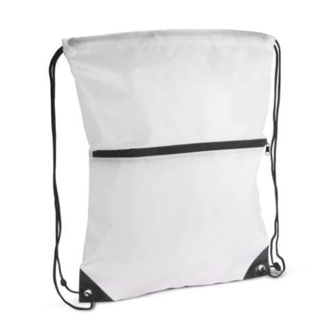 Ontdek de veelzijdige Drawstring Bag 210T R-PET met rits! Stijlvol, milieuvriendelijk en functioneel, perfect voor al je benodigdheden onderweg.