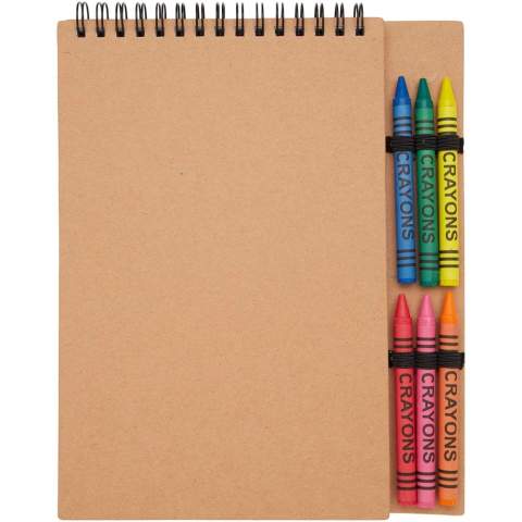 Le set de crayons gras et carnet de notes à spirales A5 à couverture souple Doodle comprend 50 feuilles non lignées de papier 70 g/m². Le carnet est pourvu de coins arrondis et d’une boucle pour crayon. Comprend 6 crayons de couleur (bleu, vert, jaune, rouge, rose, orange). Taille des crayons : 8 x 0,8 cm. Avertissement ! Ne convient pas aux enfants de moins de trois ans. Petites pièces. Risque d'étouffement.
